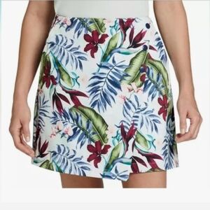 Lady Hagen Floral Tropical Overlap Skort. UPF 50. Size 10. NWT